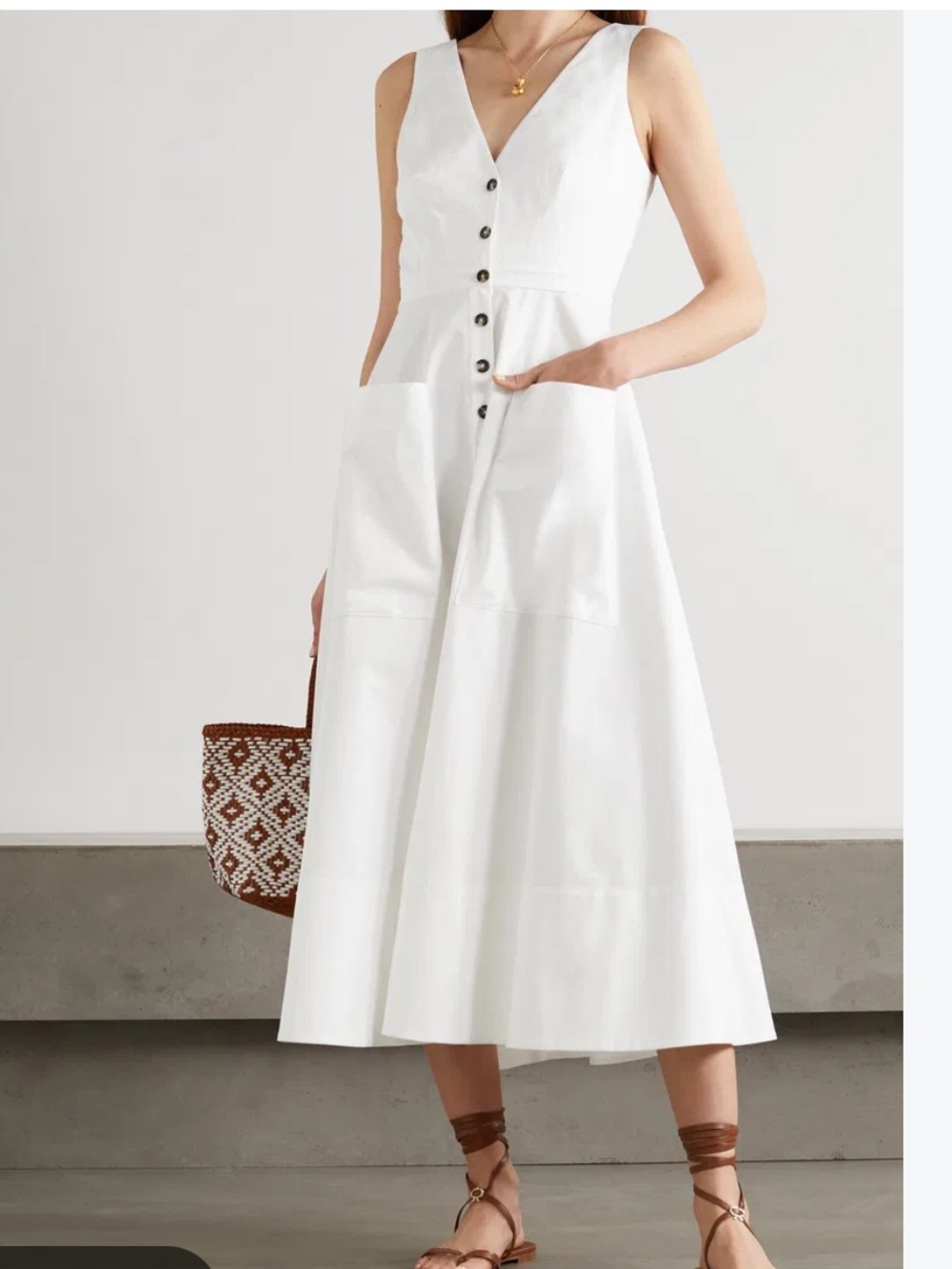 Saloni Zoey White Cutout Midi Dress UK8/US4